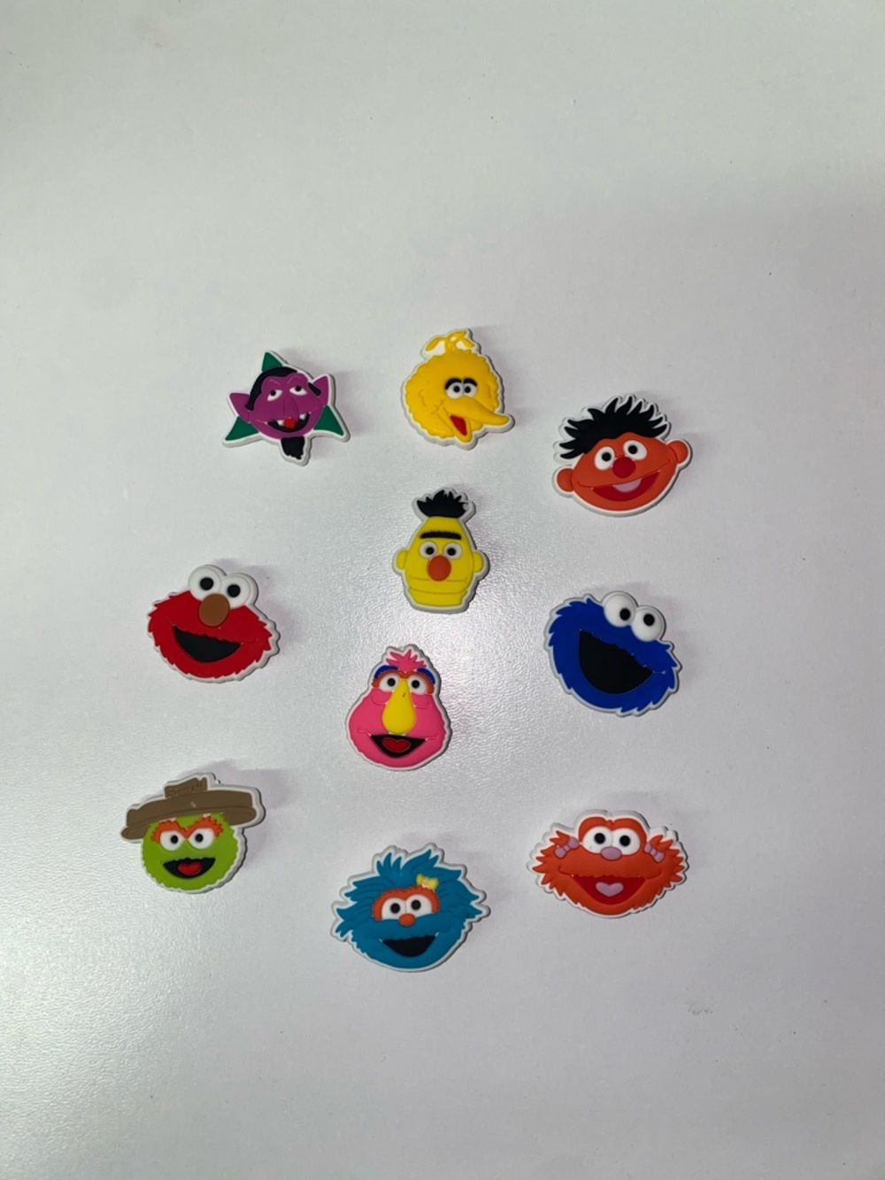 Sesame Street Colorful Character Pins - Yellow, Red, Blue, Pink, Orange, Green